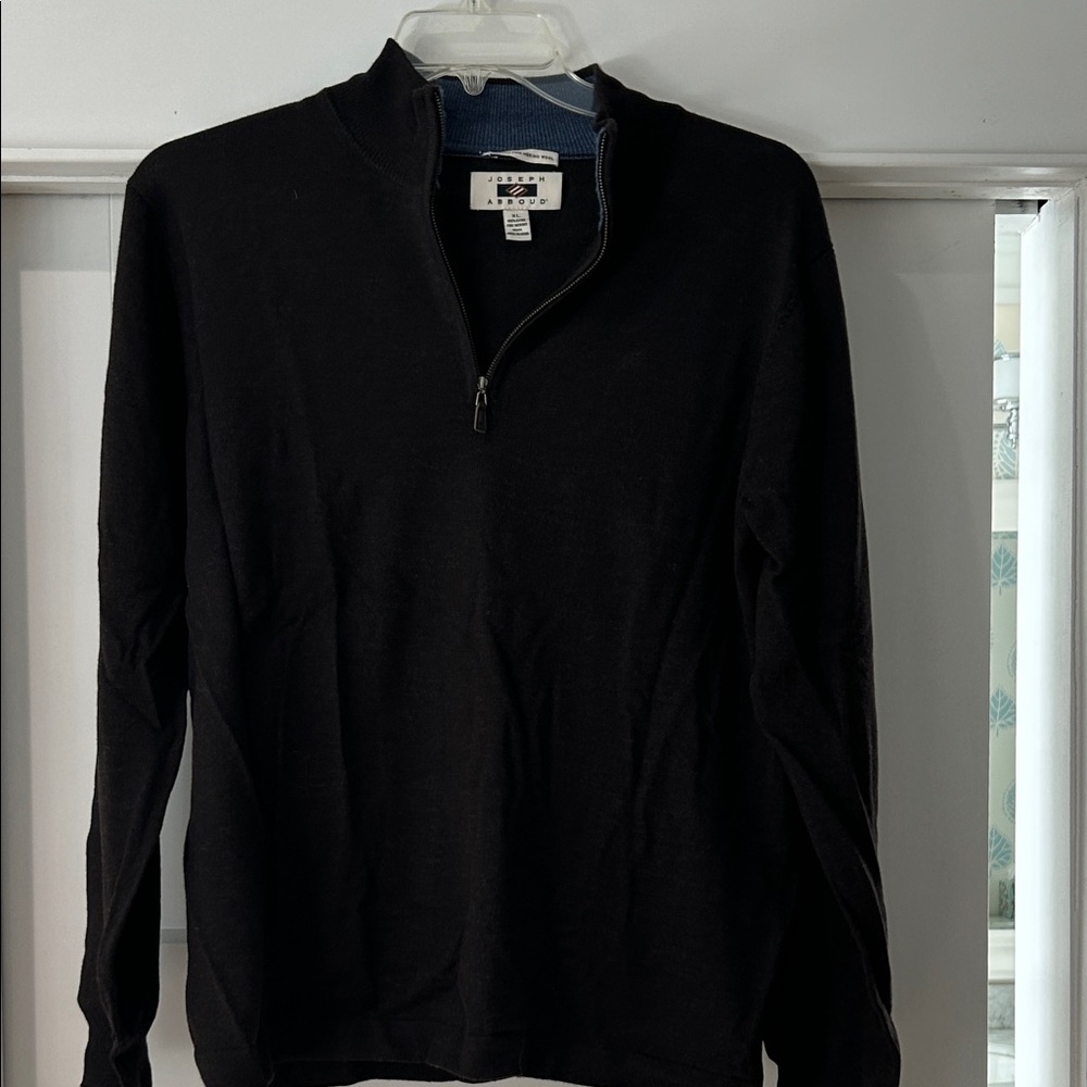 Joseph Abboud Men's Black Zip-Up Sweater
